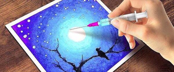 عکس نقاشی آبرنگ ساده فانتزی