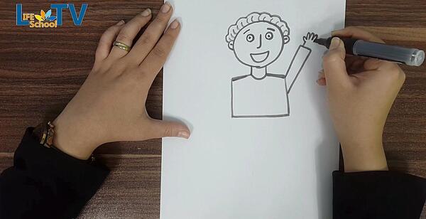 عکس نقاشی ساده ی آدمک
