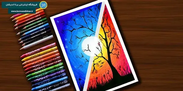 عکس نقاشی ساده با مداد شمعی