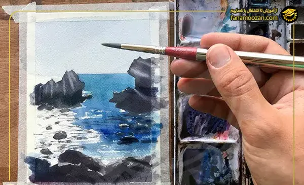 عکس نقاشی ساده با آبرنگ روی کاغذ برای کودکان