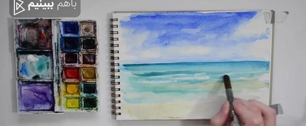 عکس نقاشی ساده با آبرنگ روی کاغذ اسان