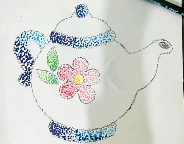 عکس نقاشی ساده با نقطه گذاری