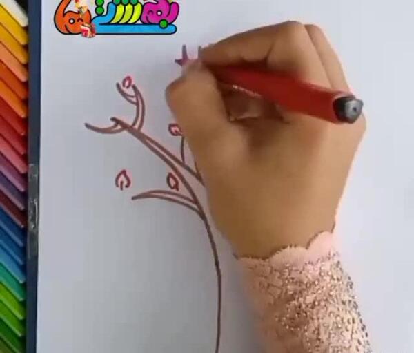عکس نقاشی ساده پاییزی کودکانه