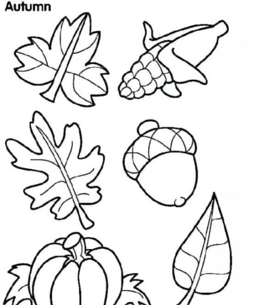 عکس نقاشی پاییزی ساده با مداد رنگی