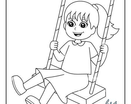 عکس نقاشی ساده تاب بازی