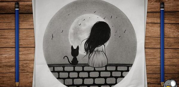 عکس نقاشی ترسناک ساده با مداد