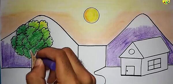 عکس نقاشی ساده جنگلی