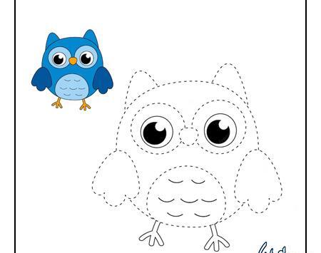 عکس نقاشی ساده جغد کودکانه