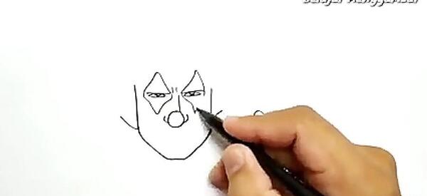 عکس نقاشی جوکر ساده کودکانه