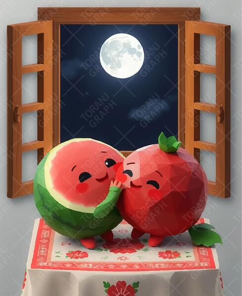 عکس شب یلدا انار و هندوانه