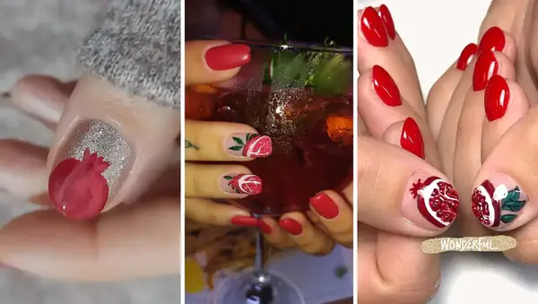 عکس ناخن شب یلدا بچه گانه