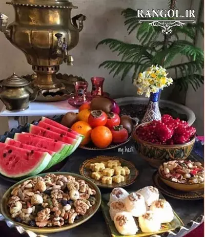 عکس میز شب یلدا کارتونی