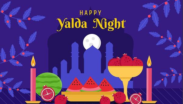 عکس میز شب یلدا کارتونی