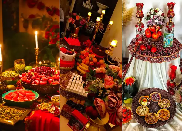 عکس میز شب یلدا کارتونی