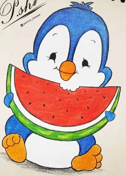عکس میز شب یلدا نقاشی