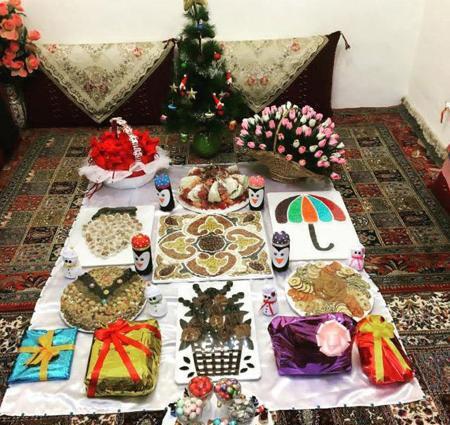 عکس سفره شب یلدا روی میز