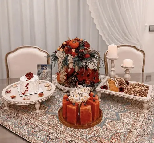 عکس میز شب یلدا دونفره