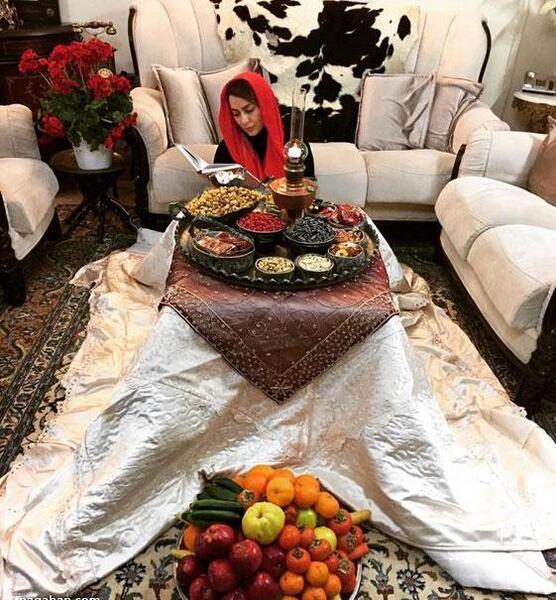 عکس سفره شب یلدا بازیگران