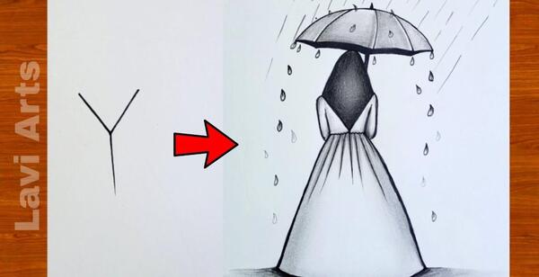 عکس آموزش نقاشی ساده چتر