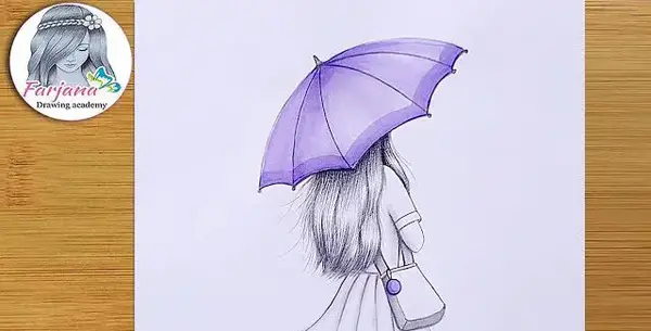 عکس آموزش نقاشی ساده چتر