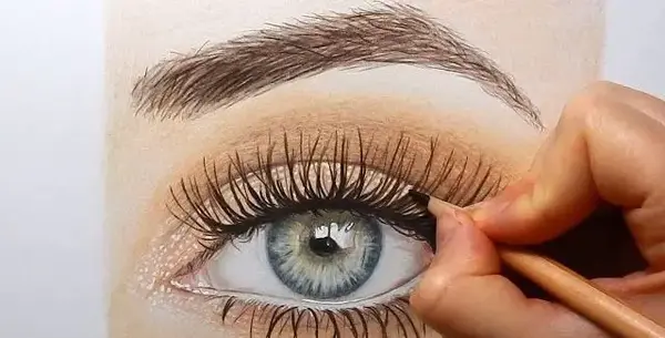 عکس نقاشی ساده دخترانه چشم و ابرو
