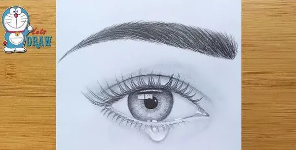 عکس نقاشی چشم و ابرو ساده با مداد