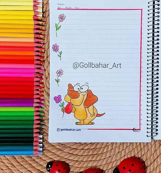 عکس نقاشی ساده کودکانه برای حاشیه دفتر مشق