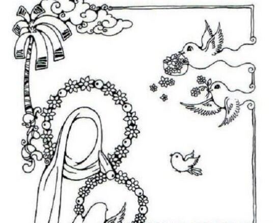 عکس نقاشی ساده حضرت فاطمه زهرا