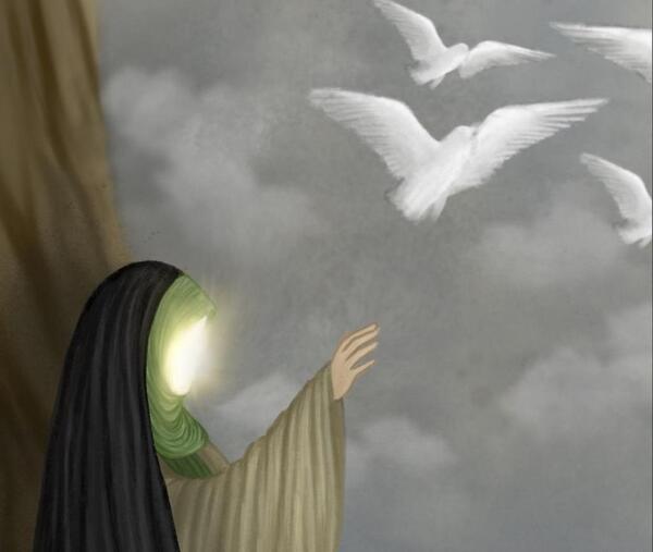 عکس نقاشی ساده حضرت فاطمه صلی الله