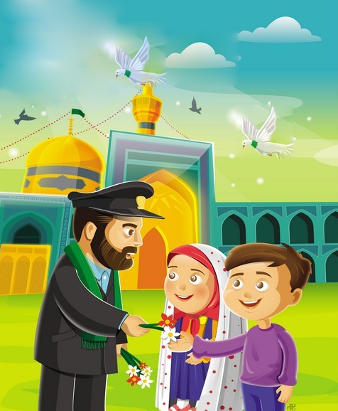 عکس نقاشی ساده حرم امام رضا علیه السلام
