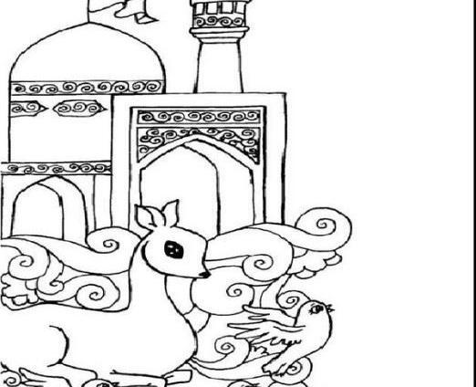 عکس نقاشی حرم امام رضا ساده و آسان