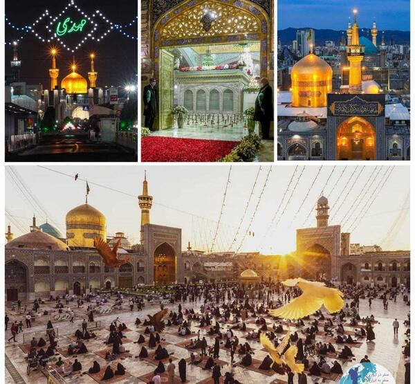 عکس نقاشی حرم امام رضا ساده و زیبا