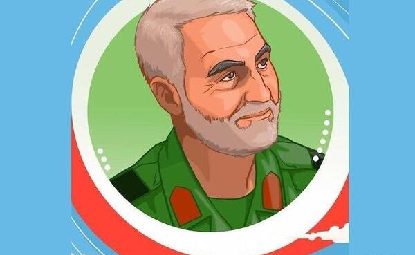 عکس ساده نقاشی حاج قاسم سلیمانی آسان