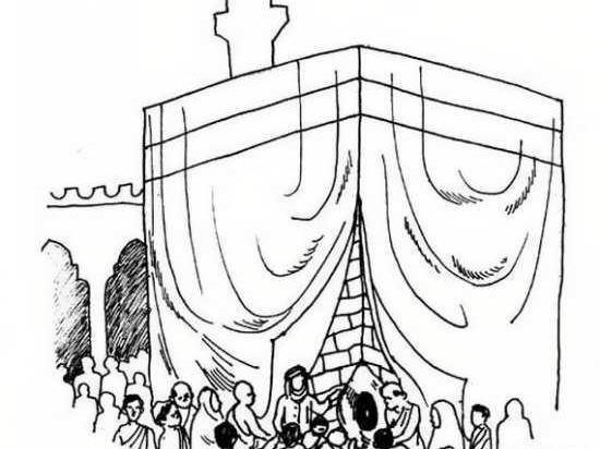 عکس نقاشی ساده خانه کعبه