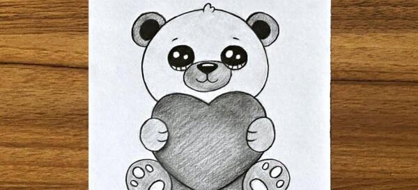 عکس نقاشی ساده خرسی