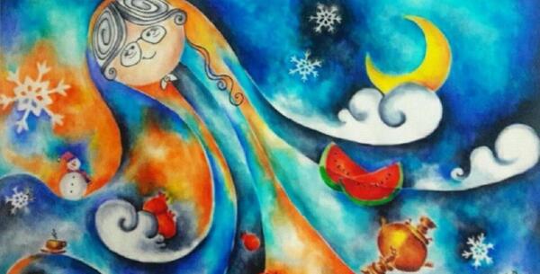 عکس نقاشی ساده خوشگل شب یلدا