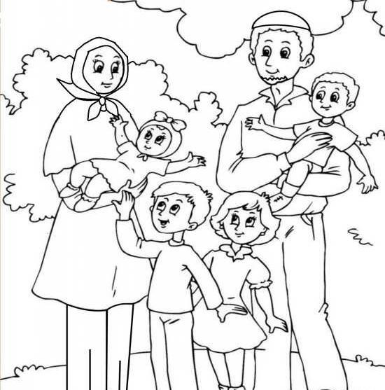 عکس نقاشی ساده خانواده سه نفره