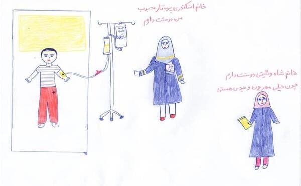 عکس نقاشی یک خانم دکتر ساده