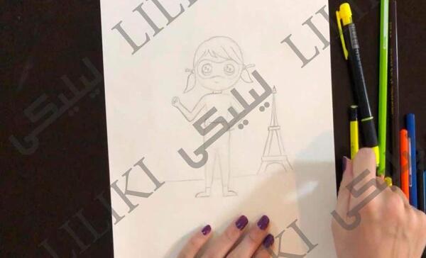 عکس نقاشی ساده از دختر کفشدوزکی