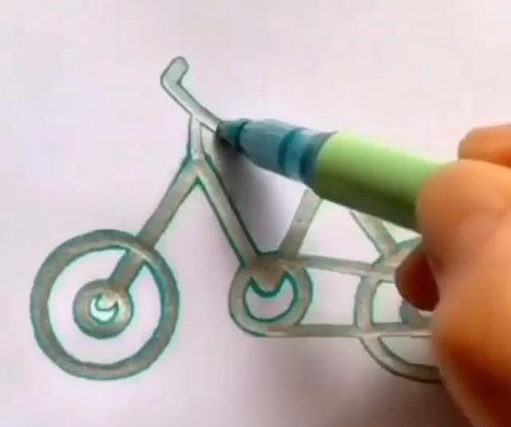 عکس نقاشی ساده دوچرخه برای کودکان