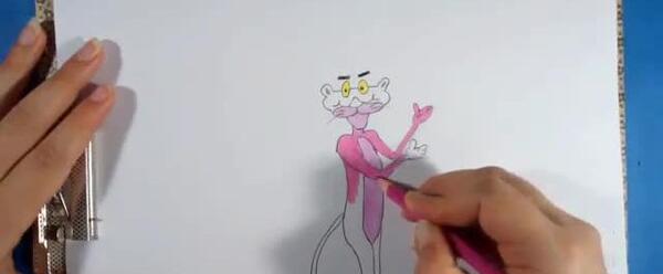 عکس نقاشی پلنگ صورتی