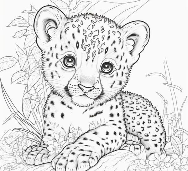 عکس پلنگ برای رنگ آمیزی