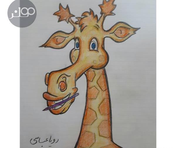 عکس نقاشی حیوانات ساده زرافه