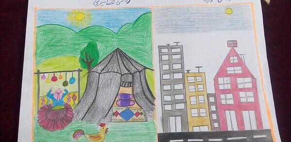 عکس نقاشی ساده زندگی عشایری