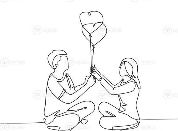 عکس نقاشی ساده زن و مرد