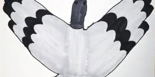 عکس نقاشی ساده سگ با دست