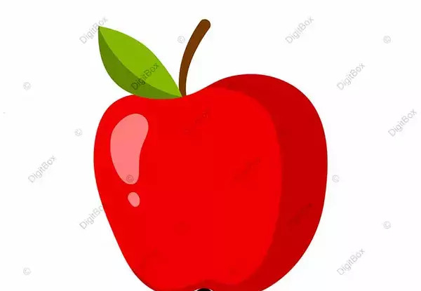 عکس نقاشی ساده سیب گاز زده