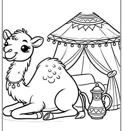 عکس نقاشی ساده شتر برای کودکان