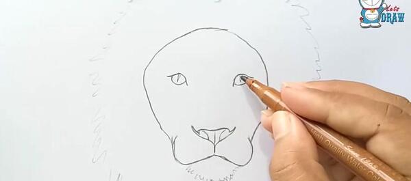 عکس نقاشی ساده صورت شیر