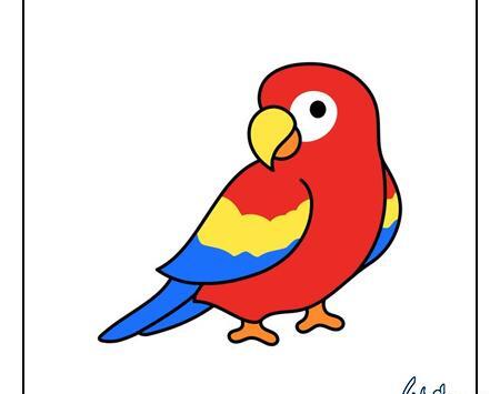 عکس نقاشی ساده طوطی برای کودکان
